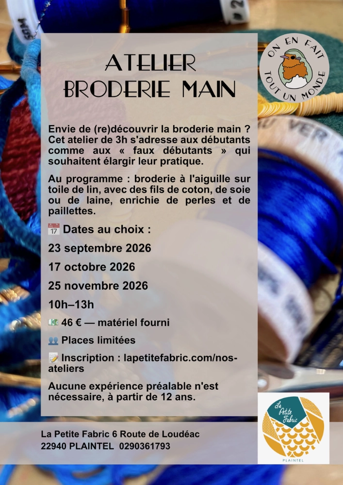 affiche atelier affiche atelier broderie